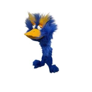 Blue Doozy Bird Marionette Walking String Puppet 30'' 1994 Vintage Hosung